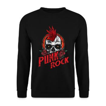 Punk crâne punk rock punks punk rocker - Sweat-shirt Unisexe - noir - Devant - Alina (178cm) & Michal (187cm)