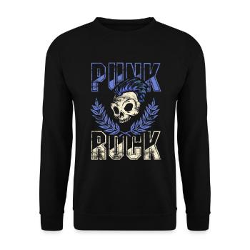 Punk skull punk rock punks punk rocker - Unisex Sweatshirt - black - Front - Alina (178cm) & Michal (187cm)