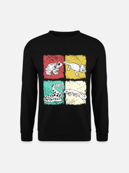 Herpetology shirt snake retro reptiles - Unisex Sweatshirt - black