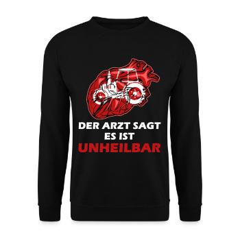 Le médecin dit que c’est un tracteur incurable - Sweat-shirt Unisexe - noir - Devant - Alina (178cm) & Michal (187cm)