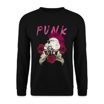 Musique punk punk rocker crâne punk punk - Sweat-shirt Unisexe - noir - Devant - Alina (178cm) & Michal (187cm)