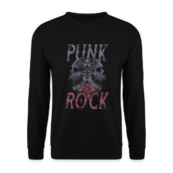 Musique punk punk rocker crâne punk punk - Sweat-shirt Unisexe - noir - Devant - Alina (178cm) & Michal (187cm)