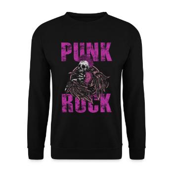 Musique punk punk rocker crâne punk punk - Sweat-shirt Unisexe - noir - Devant - Alina (178cm) & Michal (187cm)