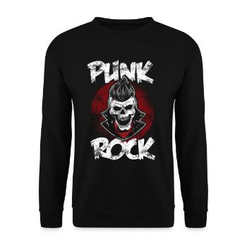 Punk Punrkocker Skull Punks Punk Music - Unisex Sweatshirt - black - Front - Alina (178cm) & Michal (187cm)