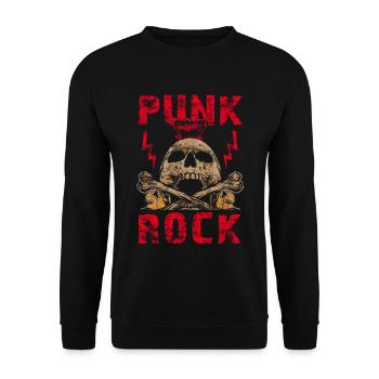 Musique punk punk rocker crâne punk punk - Sweat-shirt Unisexe - noir - Devant - Alina (178cm) & Michal (187cm)