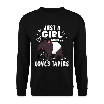Tapir Shirt Ladies Tapir Gift Saddle Pad Tapir - Unisex Sweatshirt - black - Front - Alina (178cm) & Michal (187cm)