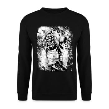 Vintage samurai shirt japan 7 virtues samurai - Unisex Sweatshirt - black - Front - Alina (178cm) & Michal (187cm)