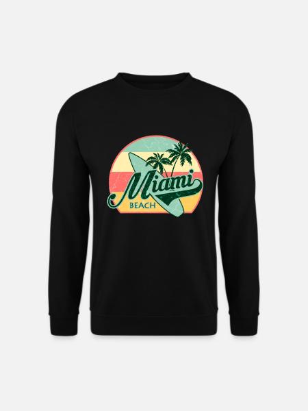 Miami Beach Summer Holiday USA 70s Touriste - Sweat-shirt Unisexe - noir