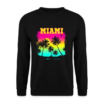 Miami Beach Sommer Urlaub USA 70s Tourist - Unisex Pullover - Schwarz - Vorne - Alina (178cm) & Michal (187cm)