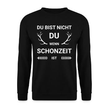 Jäger Jagd Drückjagd jagen Schonzeit Geschenk - Unisex Pullover - Schwarz - Vorne - Alina (178cm) & Michal (187cm)