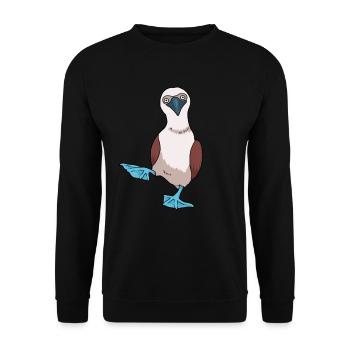 Blaufußtölpel Lustiger Meeresvogel Blauer Vogel - Unisex Pullover - Schwarz - Vorne - Alina (178cm) & Michal (187cm)