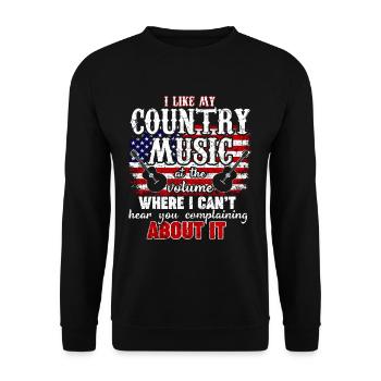 Country Western Musik Liebe USA Geschenk - Unisex Pullover - Schwarz - Vorne - Alina (178cm) & Michal (187cm)