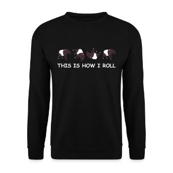 Schabracken-Tapir Tshirt This Is How I Roll Tapir - Unisex Sweatshirt - black - Front - Alina (178cm) & Michal (187cm)