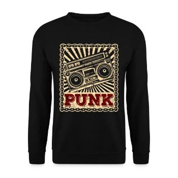 Punk punks punk punk rock punk rocker anarchie - Sweat-shirt Unisexe - noir - Devant - Alina (178cm) & Michal (187cm)
