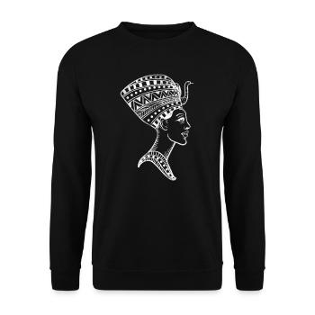 Ägypten Pharao Cleopatra Pyramide Anubis Geschenk - Unisex Pullover - Schwarz - Vorne - Alina (178cm) & Michal (187cm)