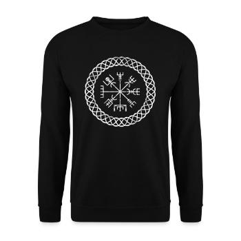 Vikinger Wikinger Odin Walhalla Valhalla Vegvisir - Unisex Pullover - Schwarz - Vorne - Alina (178cm) & Michal (187cm)