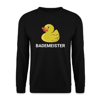 Bademeisterin Gummiente Rettungsschwimmer Geschenk - Unisex Pullover - Schwarz - Vorne - Alina (178cm) & Michal (187cm)