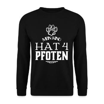 Mein Kind hat 4 Pfoten Design für Hundebesitzer - Unisex Pullover - Schwarz - Vorne - Alina (178cm) & Michal (187cm)