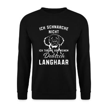 Jäger Jagd Drückjagd Deutsch Langhaar Geschenk - Unisex Pullover - Schwarz - Vorne - Alina (178cm) & Michal (187cm)