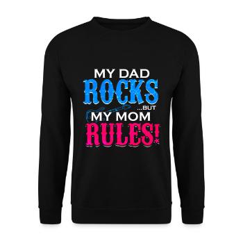 Guitare cadeau fête des pères Rock Dad Rock and Roll - Sweat-shirt Unisexe - noir - Devant - Alina (178cm) & Michal (187cm)