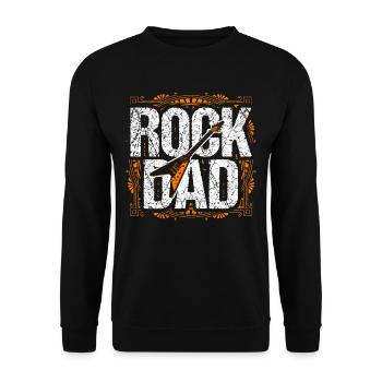 Cadeau de fête des pères Rock Dad Rock and Roll - Sweat-shirt Unisexe - noir - Devant - Alina (178cm) & Michal (187cm)