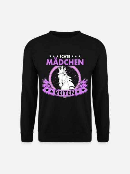 Echte Mädchen Reiten Pferde Reitsport - Unisex Pullover - Schwarz