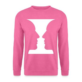 Köpfe oder Vase Optische Täuschung - Unisex Pullover - Pink - Vorne