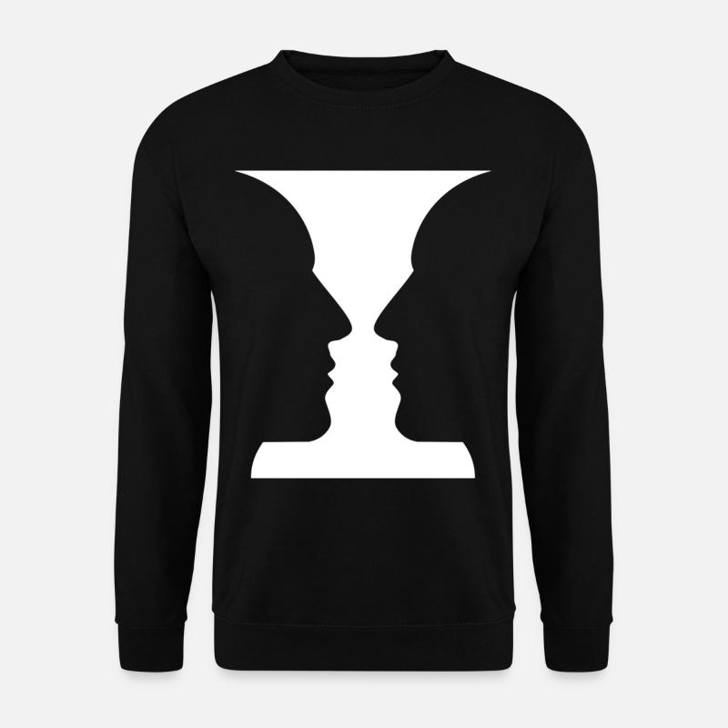 Köpfe oder Vase Optische Täuschung - Unisex Pullover - Schwarz