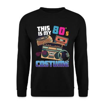 This Is My 80's Costume Vintage Disco Gadget - Unisex Sweatshirt - black - Front - Alina (178cm) & Michal (187cm)