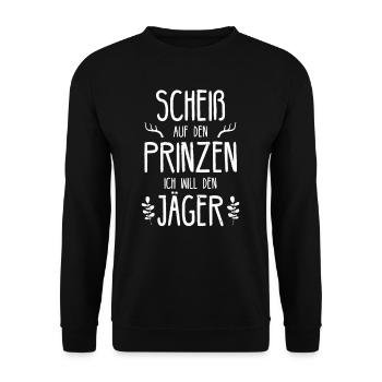 Jäger Prinz Jagd Drückajgd Jagdhund Wald Geschenk - Unisex Pullover - Schwarz - Vorne - Alina (178cm) & Michal (187cm)