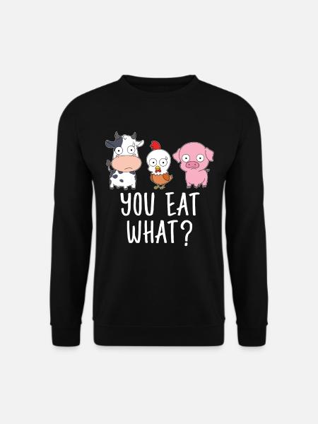 Veganer Shirt Tierrechte Vegetarier Geschenk Vegan - Unisex Pullover - Schwarz