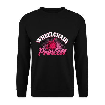 Cadeau handicap handicap humour en fauteuil roulant - Sweat-shirt Unisexe - noir - Devant - Alina (178cm) & Michal (187cm)