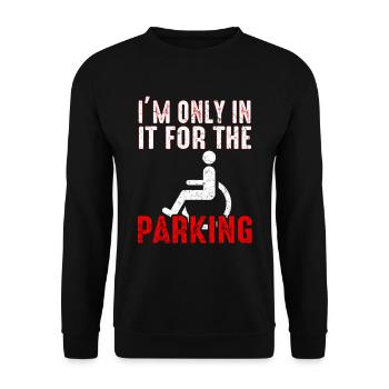 Cadeau handicap handicap humour en fauteuil roulant - Sweat-shirt Unisexe - noir - Devant - Alina (178cm) & Michal (187cm)