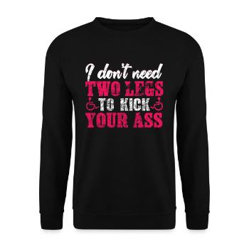 Cadeau handicap handicap humour en fauteuil roulant - Sweat-shirt Unisexe - noir - Devant - Alina (178cm) & Michal (187cm)