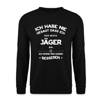 Jäger Jagd Drückjagd Treibjagd Jagdhund Geschenk - Unisex Pullover - Schwarz - Vorne - Alina (178cm) & Michal (187cm)
