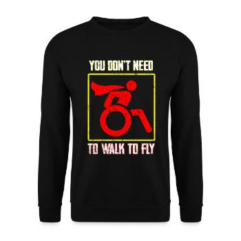 Cadeau handicap handicap humour en fauteuil roulant - Sweat-shirt Unisexe - noir - Devant - Alina (178cm) & Michal (187cm)