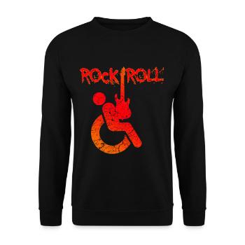 Humour en fauteuil roulant handicap handicap rock cadeau - Sweat-shirt Unisexe - noir - Devant - Alina (178cm) & Michal (187cm)