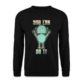 Roboter Robotertechnik Wissenschaft Zukunft - Unisex Pullover - Schwarz - Vorne - Alina (178cm) & Michal (187cm)