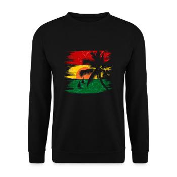 Jamaïque Caraïbes Vacances Jamaïque Rasta Reagge - Sweat-shirt Unisexe - noir - Devant - Alina (178cm) & Michal (187cm)