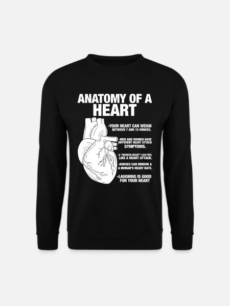 Anatomie eines menschlichen Herzens Anatomischer - Unisex Pullover - Schwarz