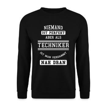 Staatlich geprüfter Techniker Meister Geschenk - Unisex Pullover - Schwarz - Vorne - Alina (178cm) & Michal (187cm)
