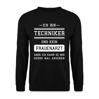 Staatlich geprüfter Techniker Meister Geschenk - Unisex Pullover - Schwarz - Vorne - Alina (178cm) & Michal (187cm)