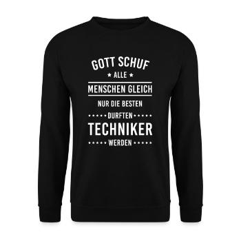 Staatlich geprüfter Techniker Meister Geschenk - Unisex Pullover - Schwarz - Vorne - Alina (178cm) & Michal (187cm)