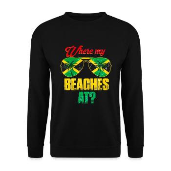 Jamaïque Caraïbes Vacances Jamaïque Rasta Reagge - Sweat-shirt Unisexe - noir - Devant - Alina (178cm) & Michal (187cm)