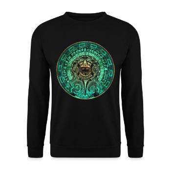 Azteken Mayas Aztekischer Kalender Mexiko - Unisex Pullover - Schwarz - Vorne - Alina (178cm) & Michal (187cm)