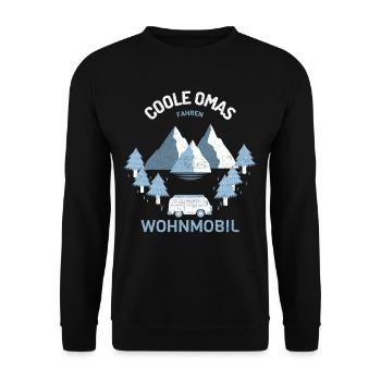 Coole Omas fahren Wohnmobil - Unisex Sweatshirt - black - Front - Alina (178cm) & Michal (187cm)