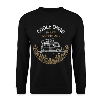 Coole Omas fahren Wohnmobil - Unisex Sweatshirt - black - Front - Alina (178cm) & Michal (187cm)