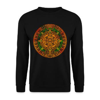 Calendrier Aztèque Maya Aztèque Mexique - Sweat-shirt Unisexe - noir - Devant - Alina (178cm) & Michal (187cm)