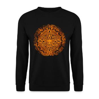 Aztec Mayan Aztec Calendar Mexico - Unisex Sweatshirt - black - Front - Alina (178cm) & Michal (187cm)