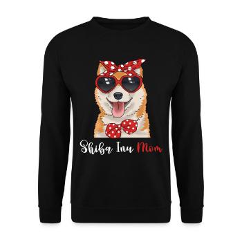 Shiba Inu Shirt Frauen Mutter Hundeshirt Shiba Inu - Unisex Pullover - Schwarz - Vorne - Alina (178cm) & Michal (187cm)